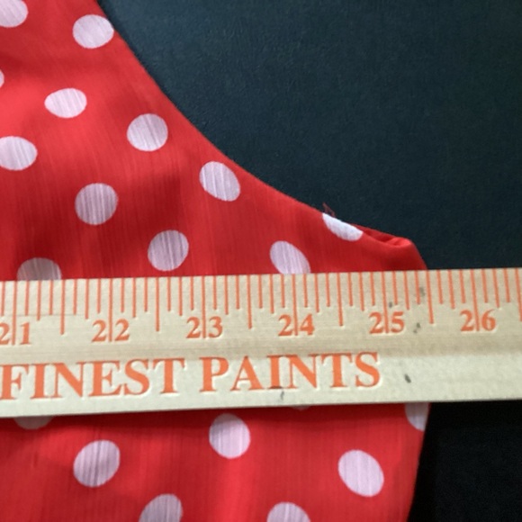 Emma Michele Womens White Polka Dot Red Dress Round Neck Sleeveless Sz 24W Midi - Picture 9 of 12